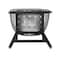 Armen Living Tutti Frutti Indoor Outdoor Counter Height Bar Stool in Black Brushed Eucalyptus Wood with Gray Rope LCTFBAGRBL26 - alternate 2